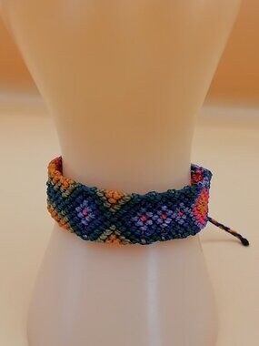 Handmade Geometric Macrame Bracelet, Hand-woven
